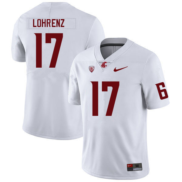 Men #17 Justin Lohrenz Washington State Cougars College Football Jerseys Sale-White